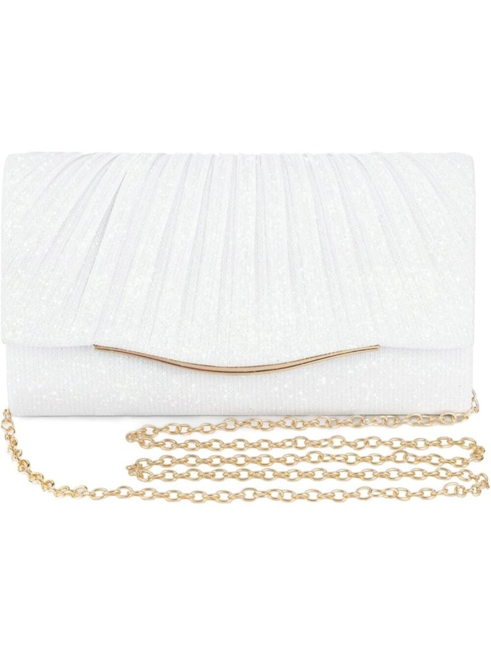 〽️ Women's White Formal Clutch Purse Evening Crossbody Wedding Party Bag